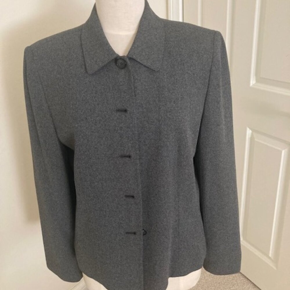 JOSEPHINE CHAUS Women's  Dark Gray Blazer Size 10, 5 button front closure